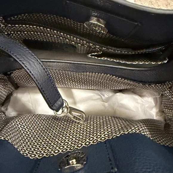 Brighton Navy Blue Leather Women's Tote Interlok - Picture 5 of 7